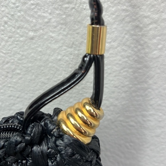 Rodo Italian Crescent Black Woven Crossbody - Picture 7 of 12